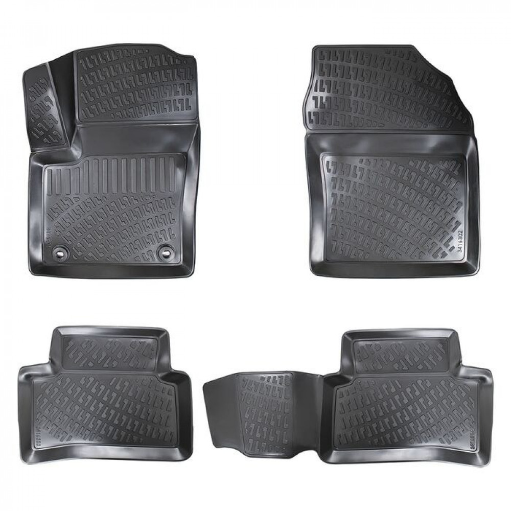 CAR RUBBER FLOOR MATS BLACK 3D TOYOTA C-HR  (2016-...) RIZLINE