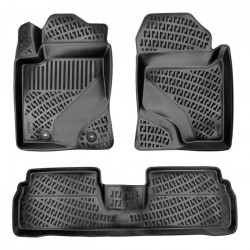 CAR RUBBER FLOOR MATS BLACK 3D TOYOTA COROLLA VERSO II (2004-2009) RIZLINE