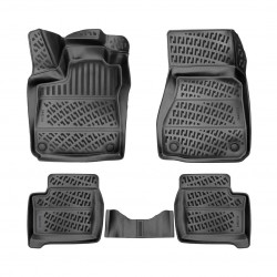 CAR RUBBER FLOOR MATS BLACK 3D RENAULT TWINGO (2014-...) RIZLINE