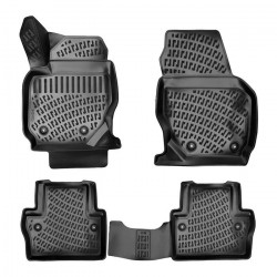 CAR RUBBER FLOOR MATS BLACK 3D VOLVO S80 II (2006-2016) RIZLINE