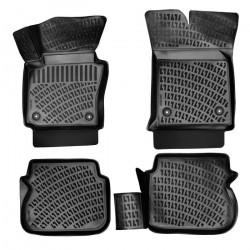 CAR RUBBER FLOOR MATS BLACK 3D VOLKSWAGEN  CADDY (2004-2020) RIZLINE