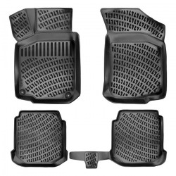 CAR RUBBER FLOOR MATS BLACK 3D VOLKSWAGEN GOLF  4 (1997-2005) RIZLINE