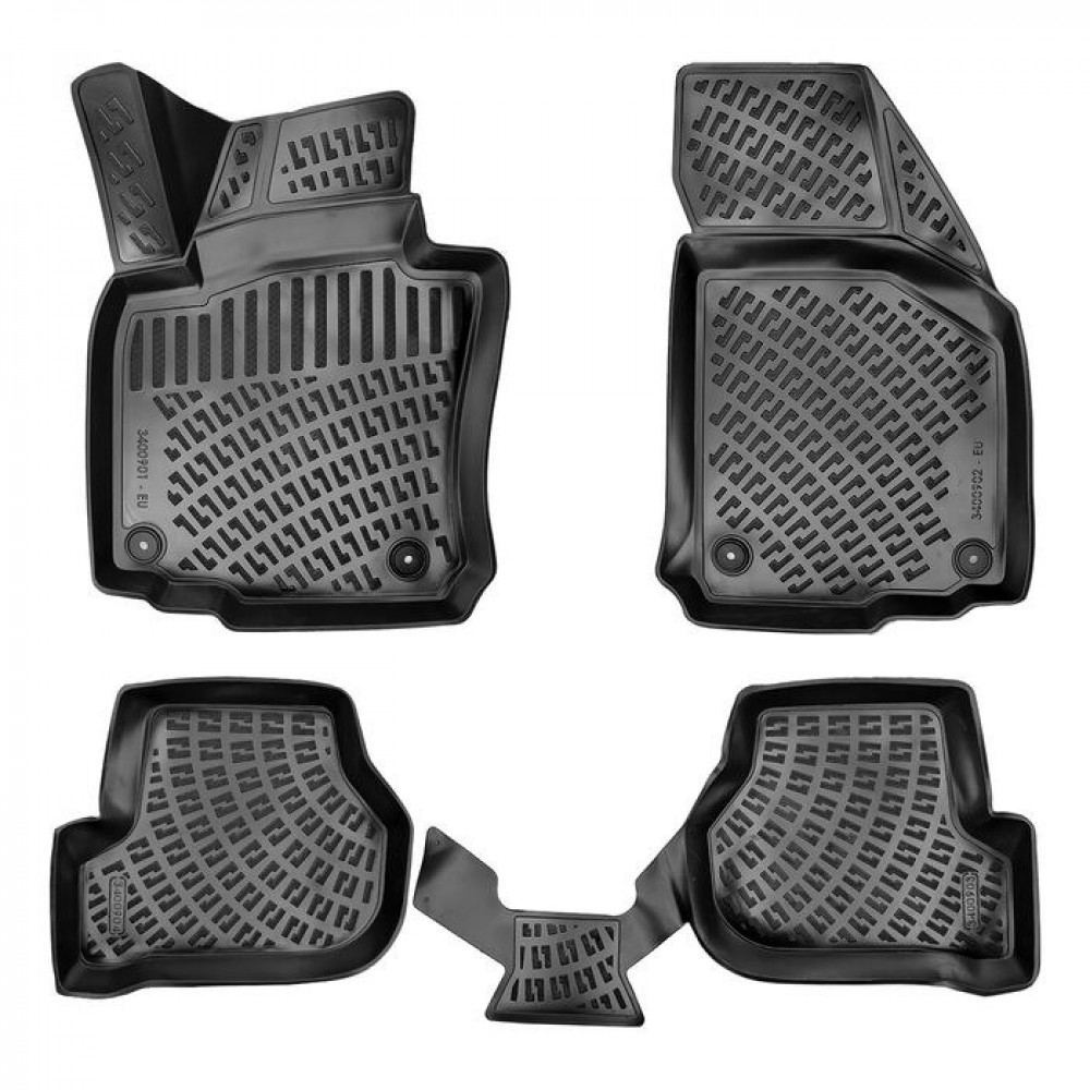 CAR RUBBER FLOOR MATS BLACK 3D VOLKSWAGEN GOLF 5 (2003-2009) RIZLINE