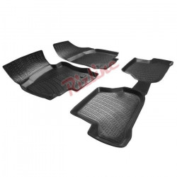 CAR RUBBER FLOOR MATS BLACK 3D VOLKSWAGEN TIGUAN (2007-2017) RIZLINE