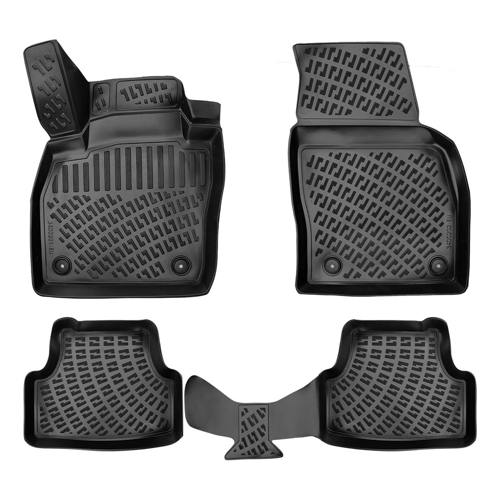 CAR RUBBER FLOOR MATS BLACK 3D SKODA FABIA IV (2022-...) RIZLINE