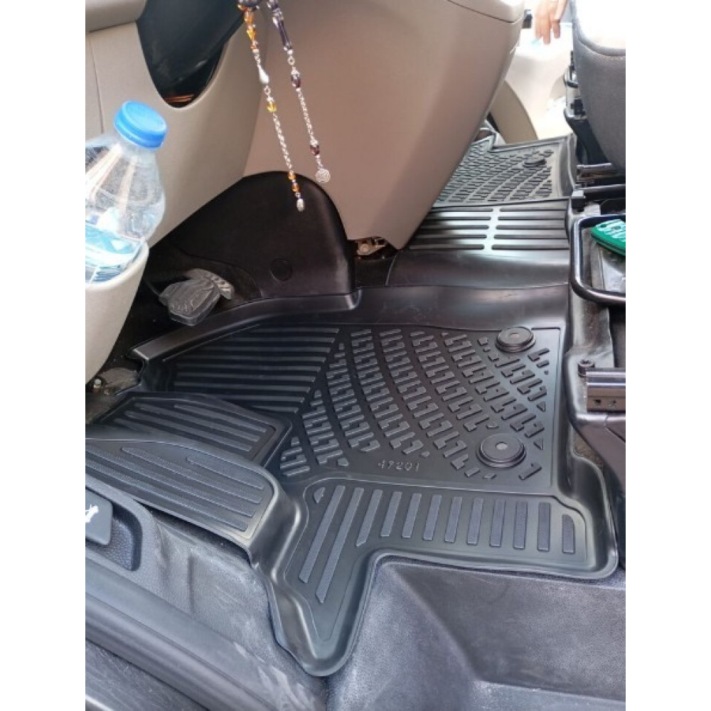 KUMIMATTOSARJA MUSTA 3D FORD TOURNEO CUSTOM Automatic (2S.) (2013-2023) RIZLINE