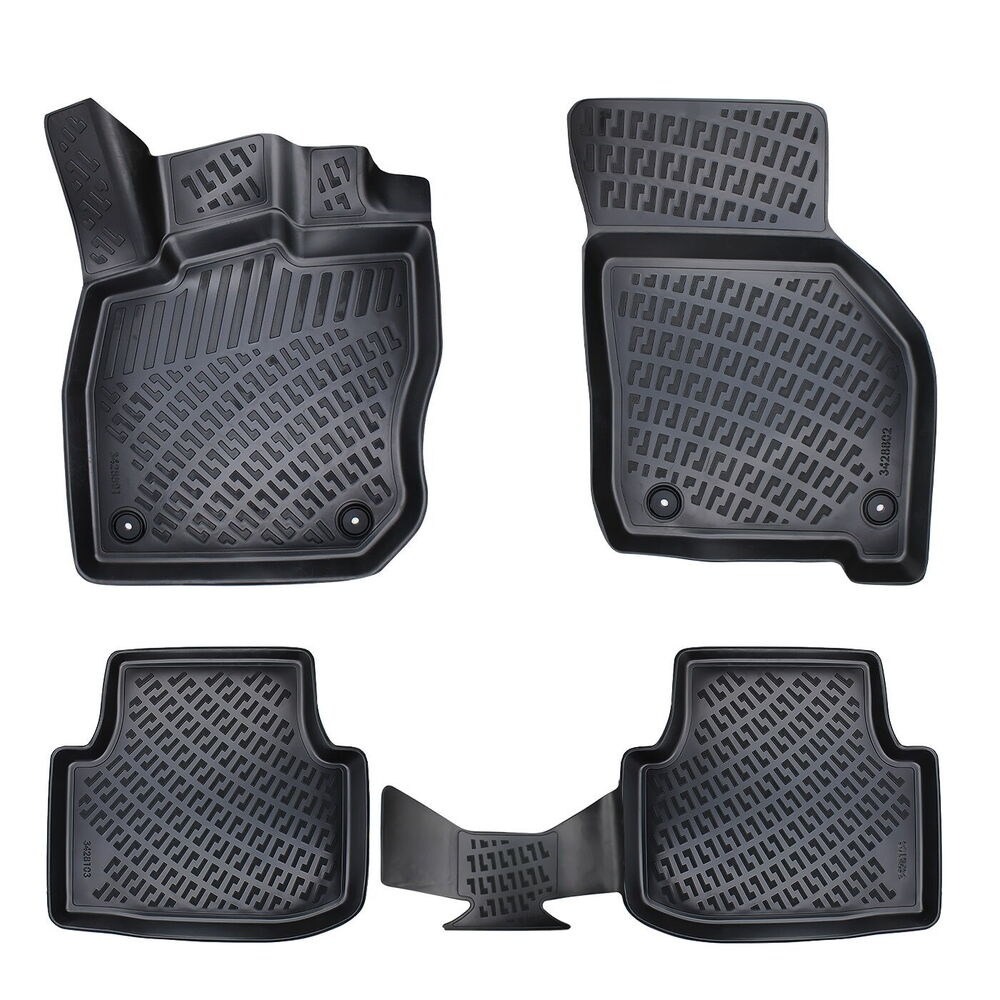 CAR RUBBER FLOOR MATS BLACK 3D VW T-ROC II (2026-...) RIZLINE CAR RUBBER FLOOR MATS BLACK 3D VW T-ROC II (2026-...) RIZLINE