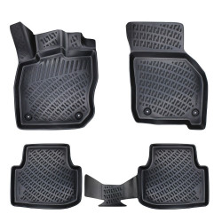 CAR RUBBER FLOOR MATS BLACK 3D VW T-ROC II (2026-...) RIZLINE