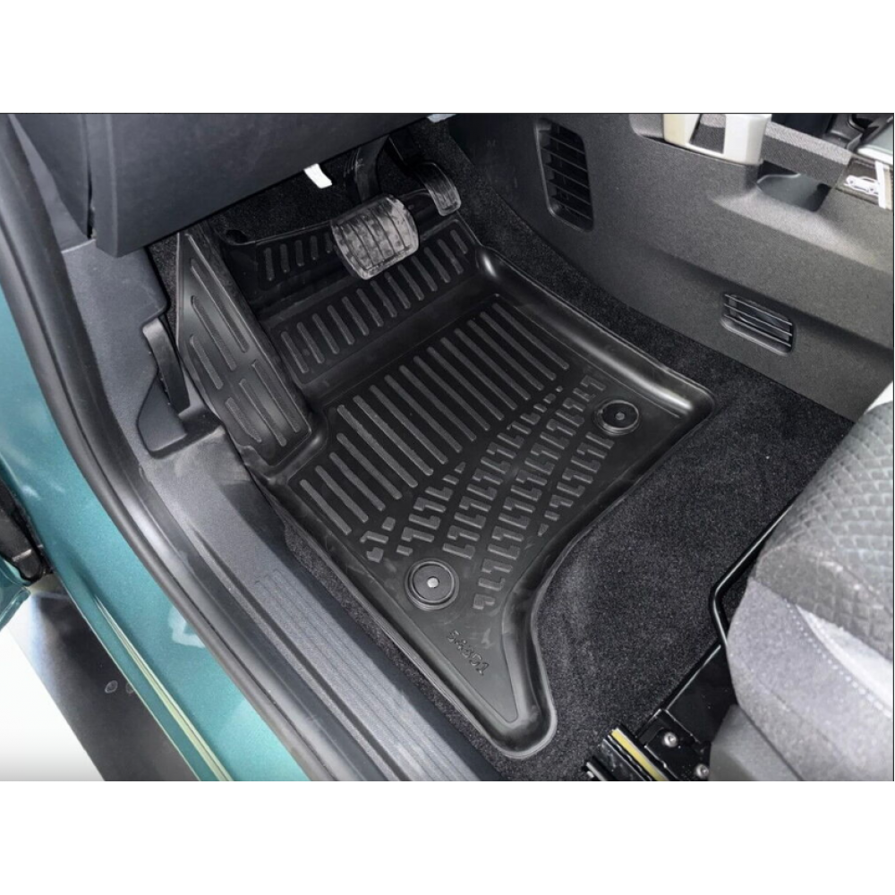 CAR RUBBER FLOOR MATS BLACK 3D PEUGEOT 2008 MHEV Hybrid (2024-...) RIZLINE