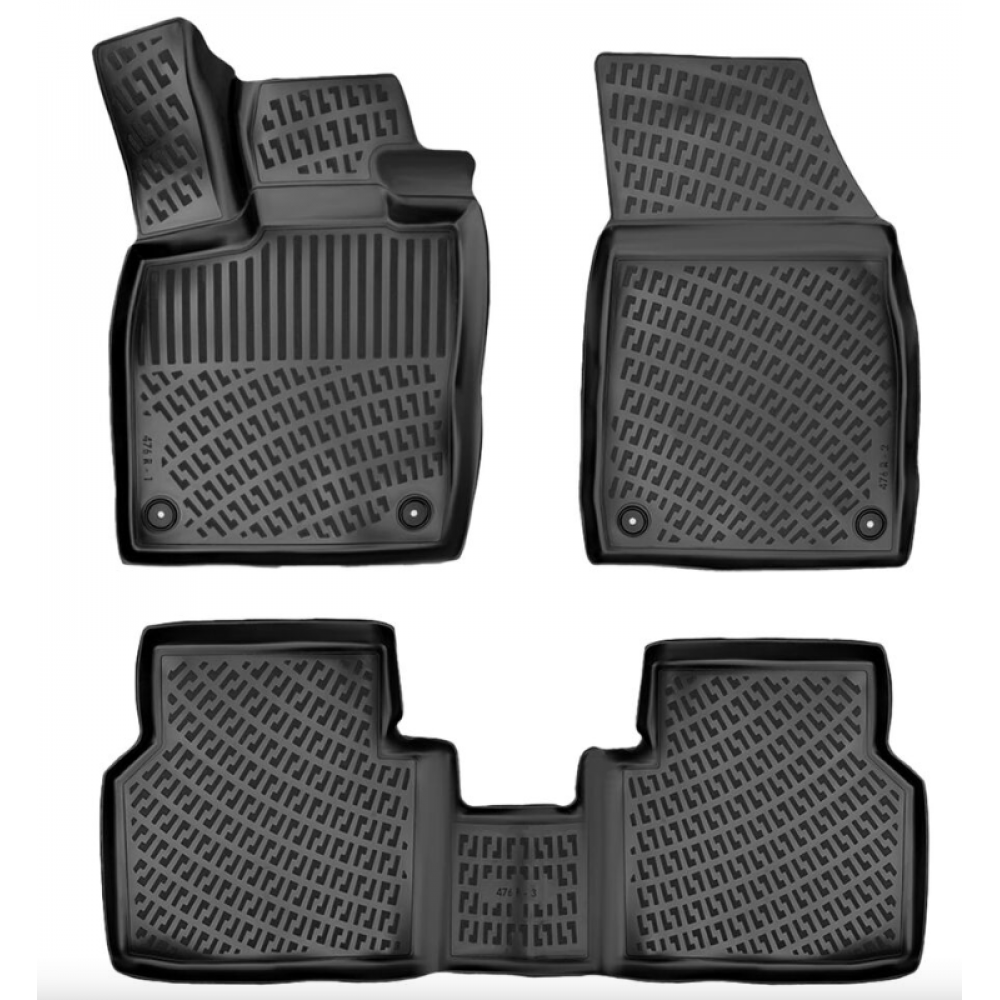 CAR RUBBER FLOOR MATS BLACK 3D VW ID.5 (2021-...) RIZLINE CAR RUBBER FLOOR MATS BLACK 3D VW ID.5 (2021-...) RIZLINE