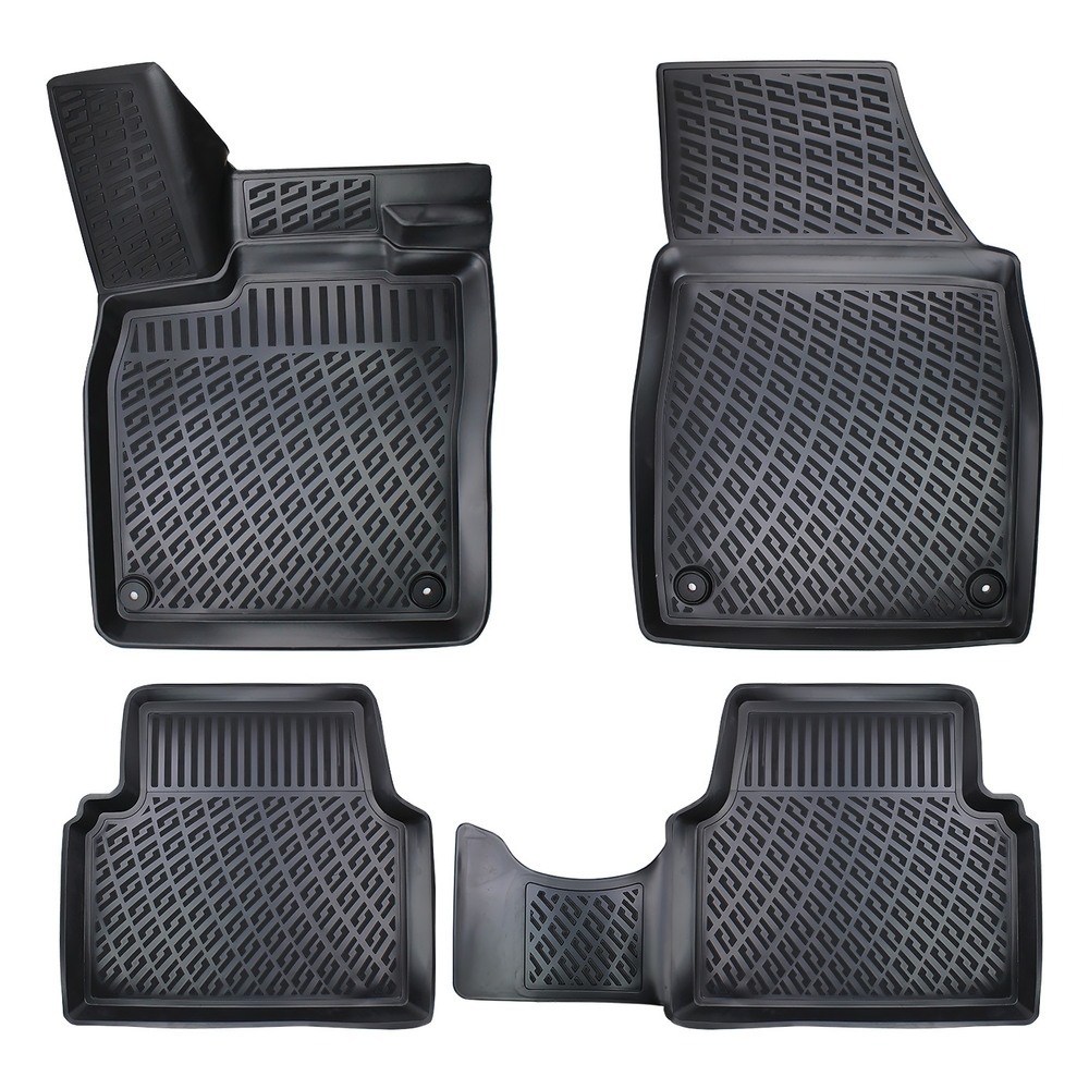 CAR RUBBER FLOOR MATS BLACK 3D VW ID.4 (2021-...) RIZLINE