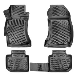 CAR RUBBER FLOOR MATS BLACK 3D SUBARU IMPREZA (2007-2011) RIZLINE