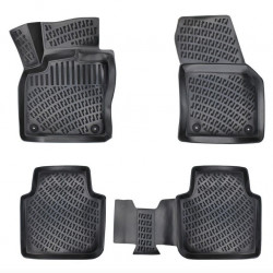 CAR RUBBER FLOOR MATS BLACK 3D SKODA KODIAQ (2016-...) RIZLINE