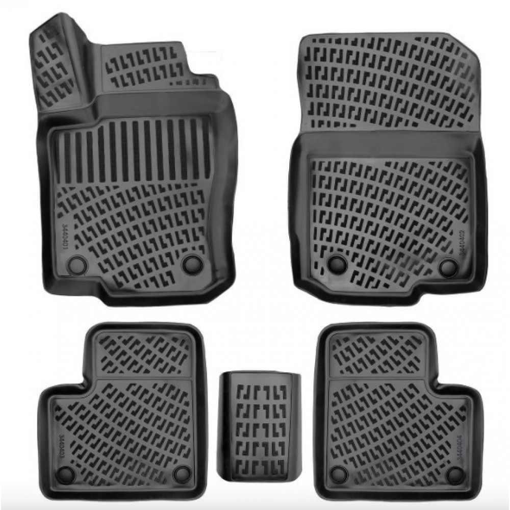CAR RUBBER FLOOR MATS BLACK 3D MB ML-Class W166 (2012-2015) RIZLINE