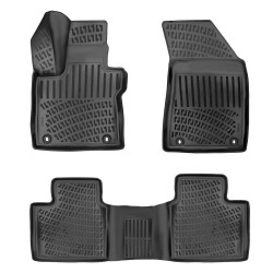 CAR RUBBER FLOOR MATS BLACK 3D MG HS Hybrid (2024-...) RIZLINE