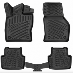 CAR RUBBER FLOOR MATS BLACK 3D SKODA OCTAVIA III (2012-2020) RIZLINE