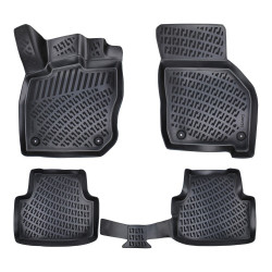 CAR RUBBER FLOOR MATS BLACK 3D SKODA OCTAVIA IV (2020-...) RIZLINE