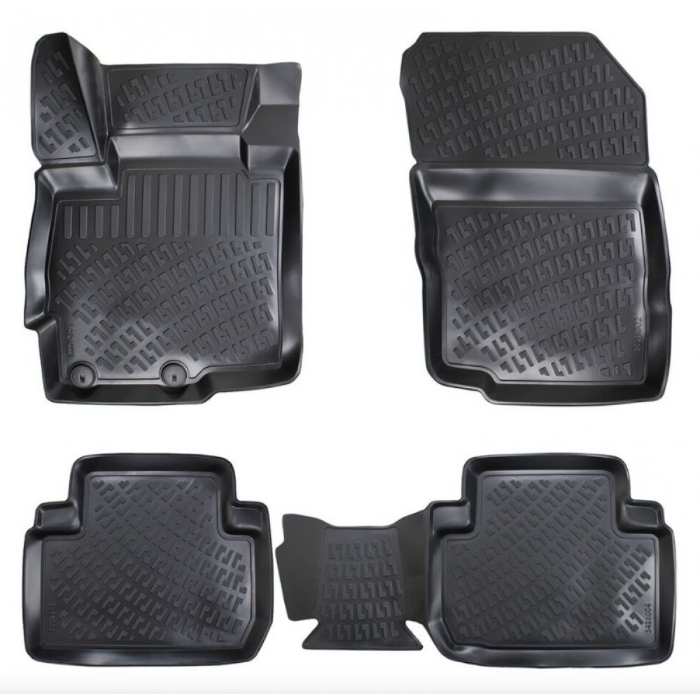 CAR RUBBER FLOOR MATS BLACK 3D MITSUBISHI OUTLANDER III (2012-2021) RIZLINE