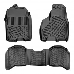 CAR RUBBER FLOOR MATS BLACK 3D Dodge Ram CREW CAB  (2009-2019) RIZLINE