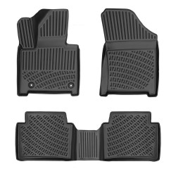 CAR RUBBER FLOOR MATS BLACK 3D HYUNDAI SANTA FE V (MX5) Hybrid (2024-...) RIZLINE