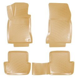 CAR RUBBER FLOOR MATS BEIGE 3D MB B-class W246 (2011-2018) RIZLINE