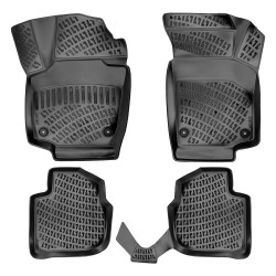 CAR RUBBER FLOOR MATS BLACK 3D SKODA RAPID (2012-...) RIZLINE