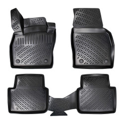 CAR RUBBER FLOOR MATS BLACK 3D SKODA SCALA (2019-...) RIZLINE