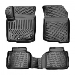 CAR RUBBER FLOOR MATS BLACK 3D SUZUKI SX4 II (2013 -...) RIZLINE