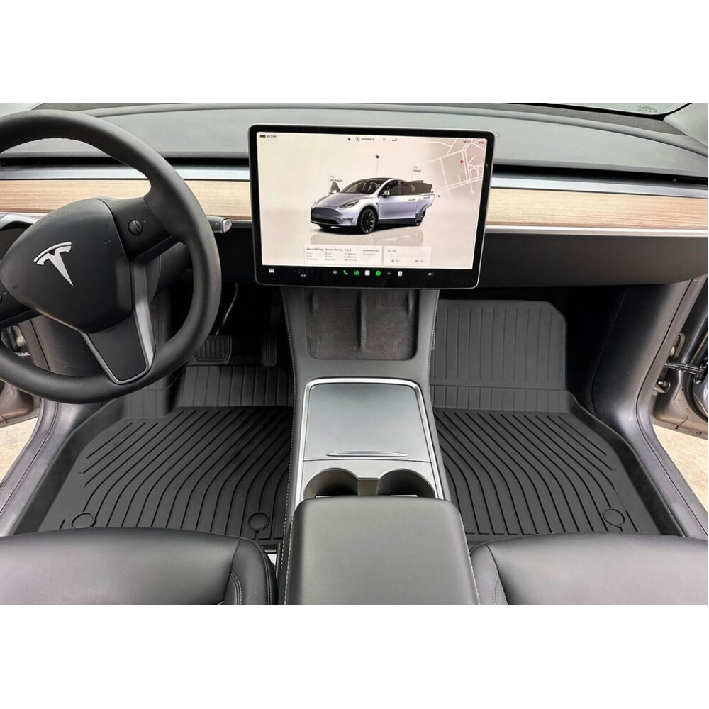 KUMIMATTOSARJA MUSTA 3D TESLA Model Y (2020-2024) RIZLINE PREMIUM
