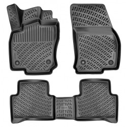 CAR RUBBER FLOOR MATS BLACK 3D Volkswagen Touran III (2015-...) RIZLINE