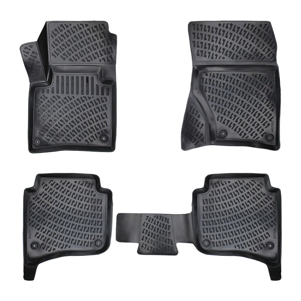 CAR RUBBER FLOOR MATS BLACK 3D VW TOUAREG II (2010-2018) RIZLINE CAR RUBBER FLOOR MATS BLACK 3D VW TOUAREG II (2010-2018) RIZLINE