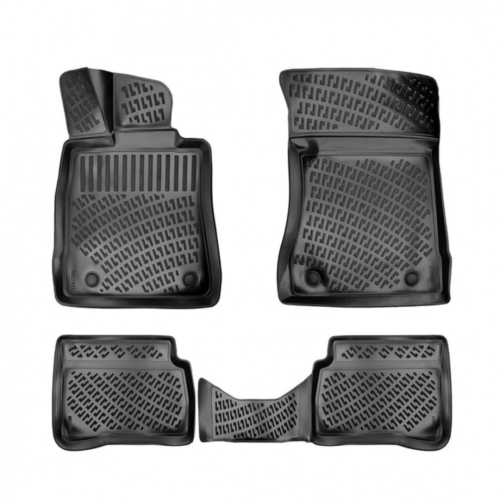 CAR RUBBER FLOOR MATS BLACK 3D MB S-class W140 (1991-1998) RIZLINE