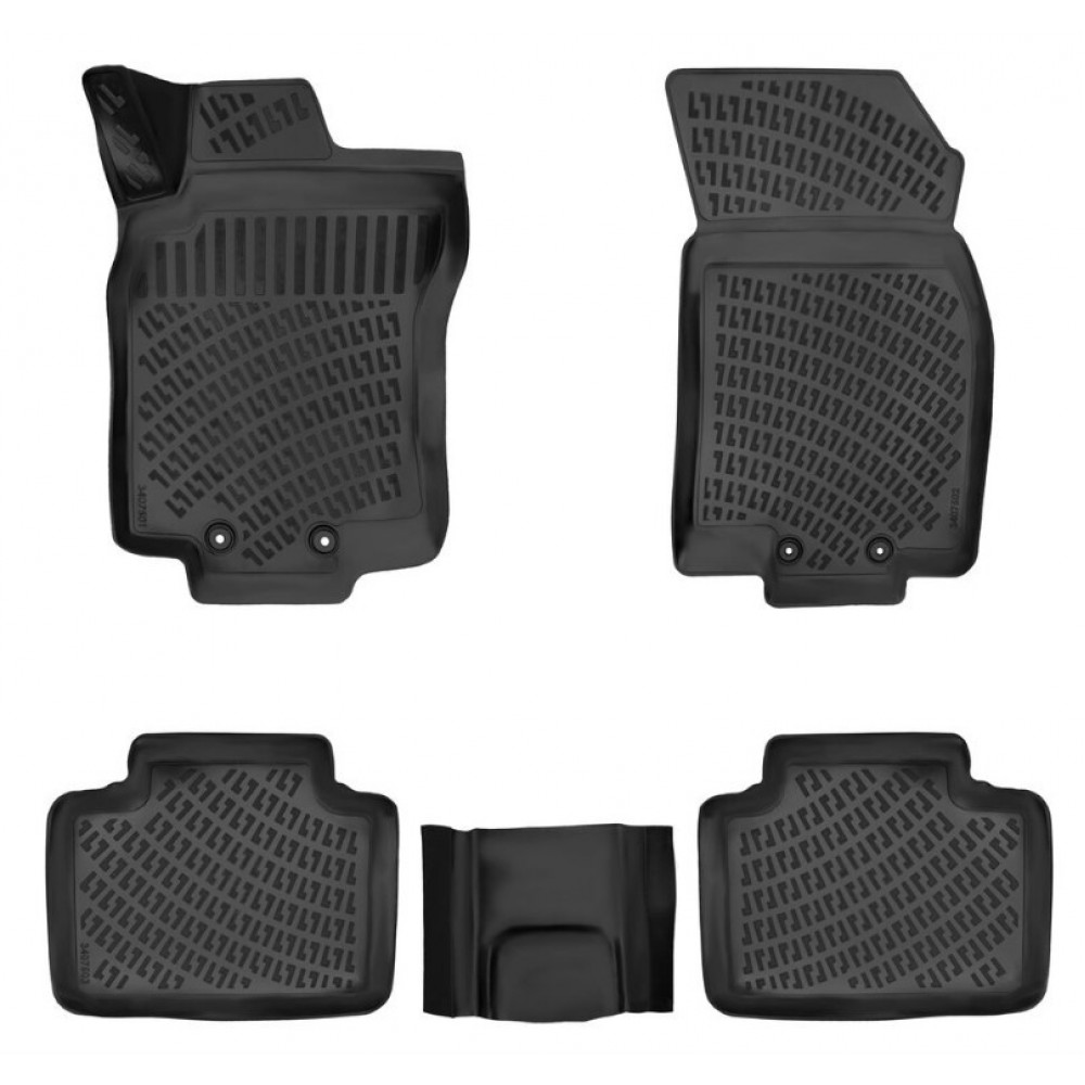 CAR RUBBER FLOOR MATS BLACK 3D NISSAN X-TRAIL III T32 (2014-2023) RIZLINE