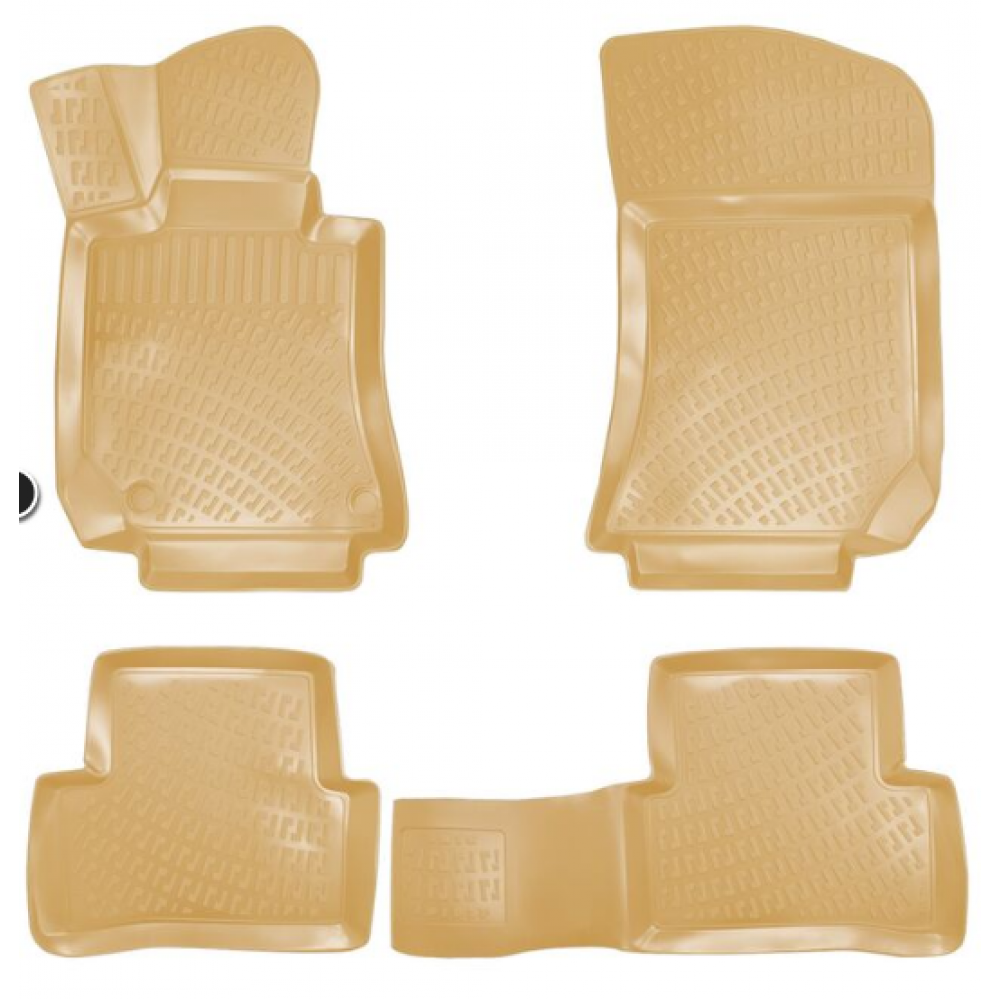 CAR RUBBER FLOOR MATS BEIGE 3D MB E-CLASS W212 (2009-2016) RIZLINE