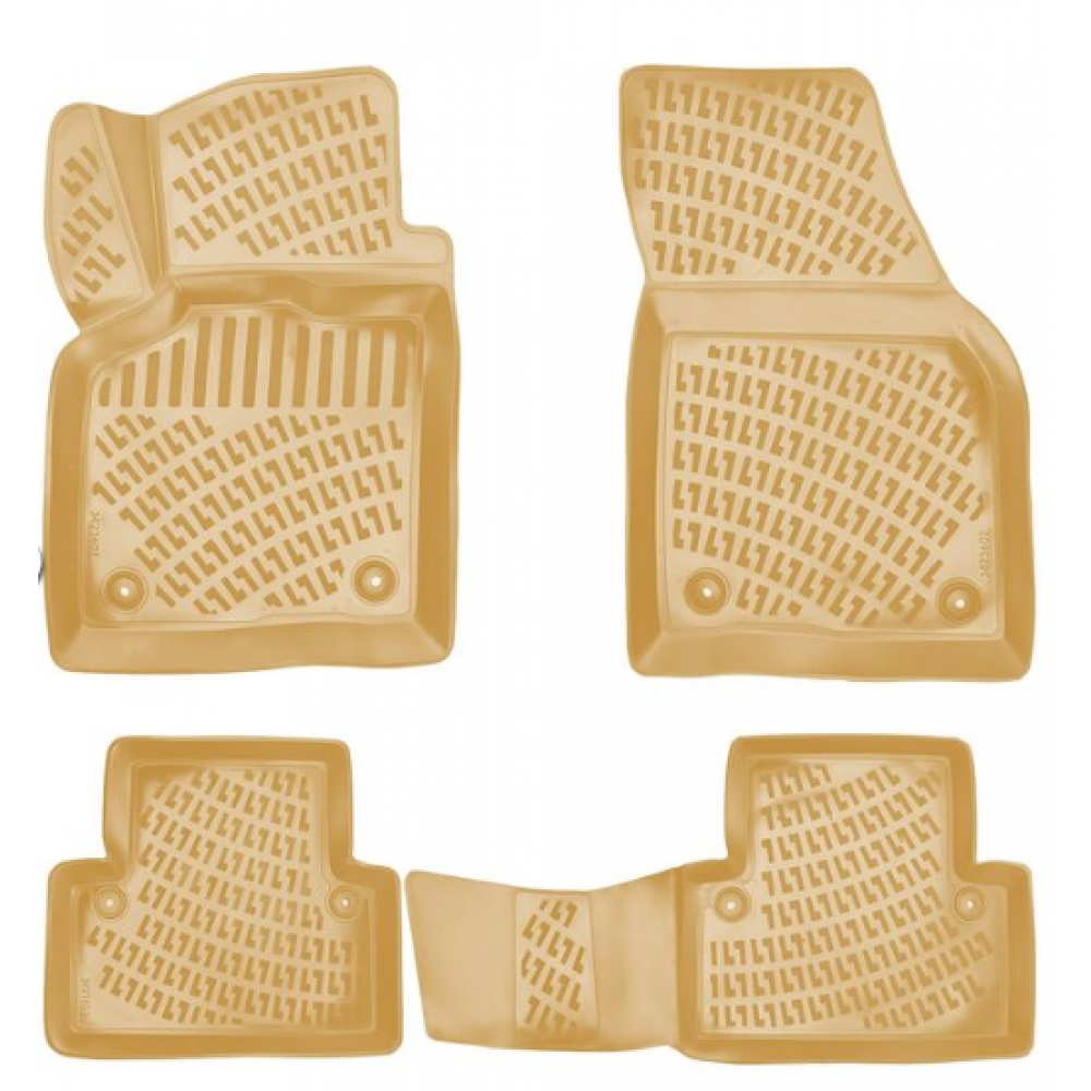 CAR RUBBER FLOOR MATS BEIGE 3D VOLVO S40/V50  (2004-2012) RIZLINE