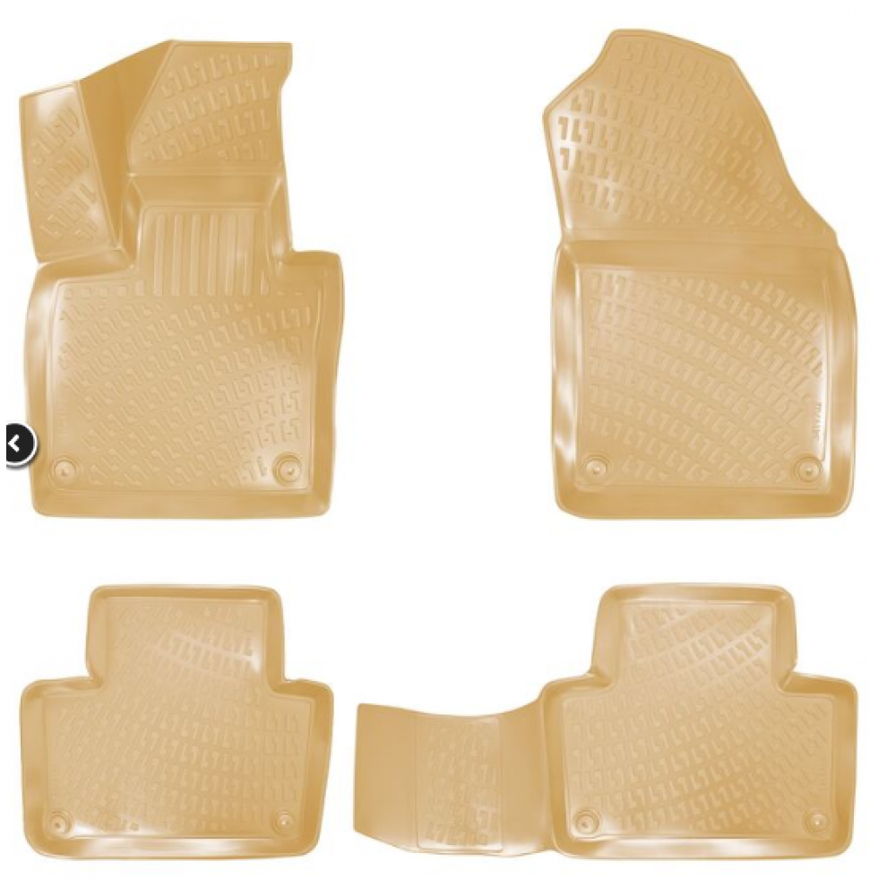 CAR RUBBER FLOOR MATS BEIGE 3D VOLVO XC90 II (2015-...) RIZLINE