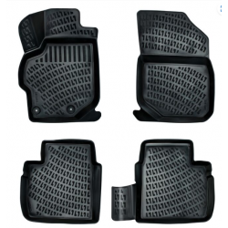 CAR RUBBER FLOOR MATS BLACK 3D Citroen C-Elysee  (2012-...) RIZLINE