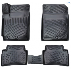 CAR RUBBER FLOOR MATS BLACK 3D Kia Stonic  (2017-...) RIZLINE