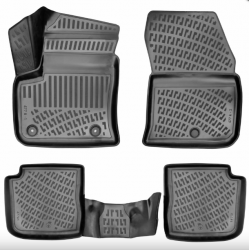 KUMIMATTOSARJA MUSTA 3D PEUGEOT E-2008 Electric (2022-...) RIZLINE