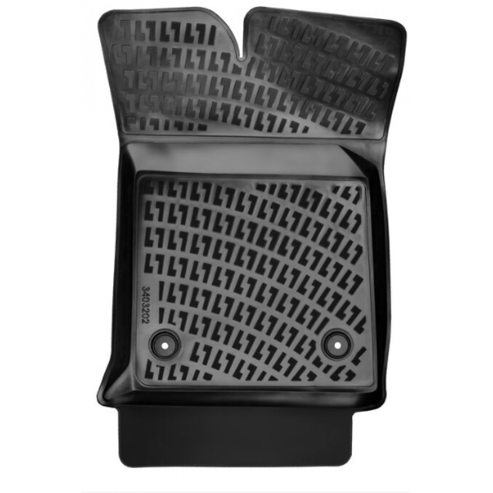 CAR RUBBER FLOOR MATS BLACK 3D Volkswagen Caddy (2v.) (2004-2020) RIZLINE