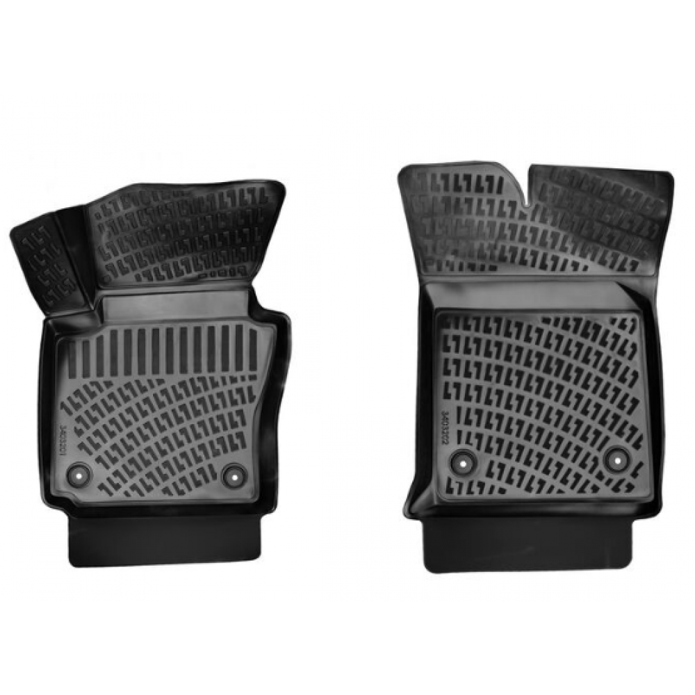 CAR RUBBER FLOOR MATS BLACK 3D Volkswagen Caddy (2v.) (2004-2020) RIZLINE