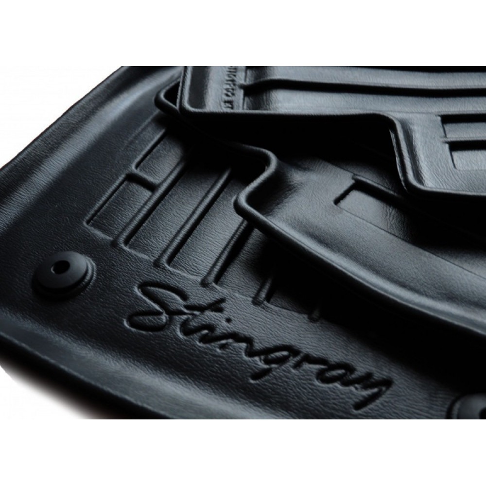 CAR RUBBER FLOOR MATS BLACK VOLVO XC70 (2000-2007) 3D STINGRAY