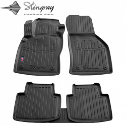 CAR RUBBER FLOOR MATS BLACK SKODA Superb III (2015-..)  3D STINGRAY