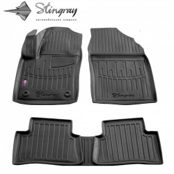 CAR RUBBER FLOOR MATS BLACK TOYOTA C-HR (2016-...)  3D STINGRAY