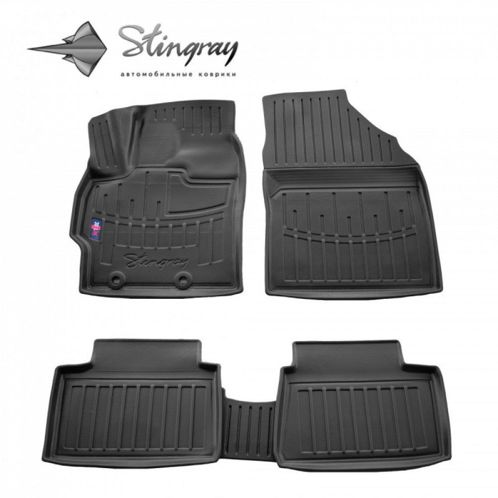 CAR RUBBER FLOOR MATS BLACK TOYOTA Yaris IV  (2020-...) 3D STINGRAY