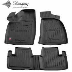 CAR RUBBER FLOOR MATS BLACK VOLVO XC90 (2014-...)  3D STINGRAY