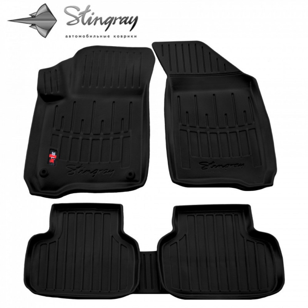 CAR RUBBER FLOOR MATS BLACK FIAT Freemont (2011-2016) 3D STINGRAY