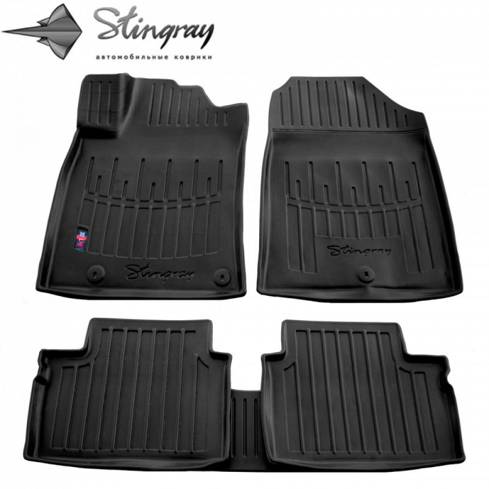 CAR RUBBER FLOOR MATS BLACK HYUNDAI i30 III (2017-...) 3D STINGRAY