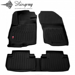 CAR RUBBER FLOOR MATS BLACK MITSUBISHI Outlander III (2012-2020) 3D STINGRAY