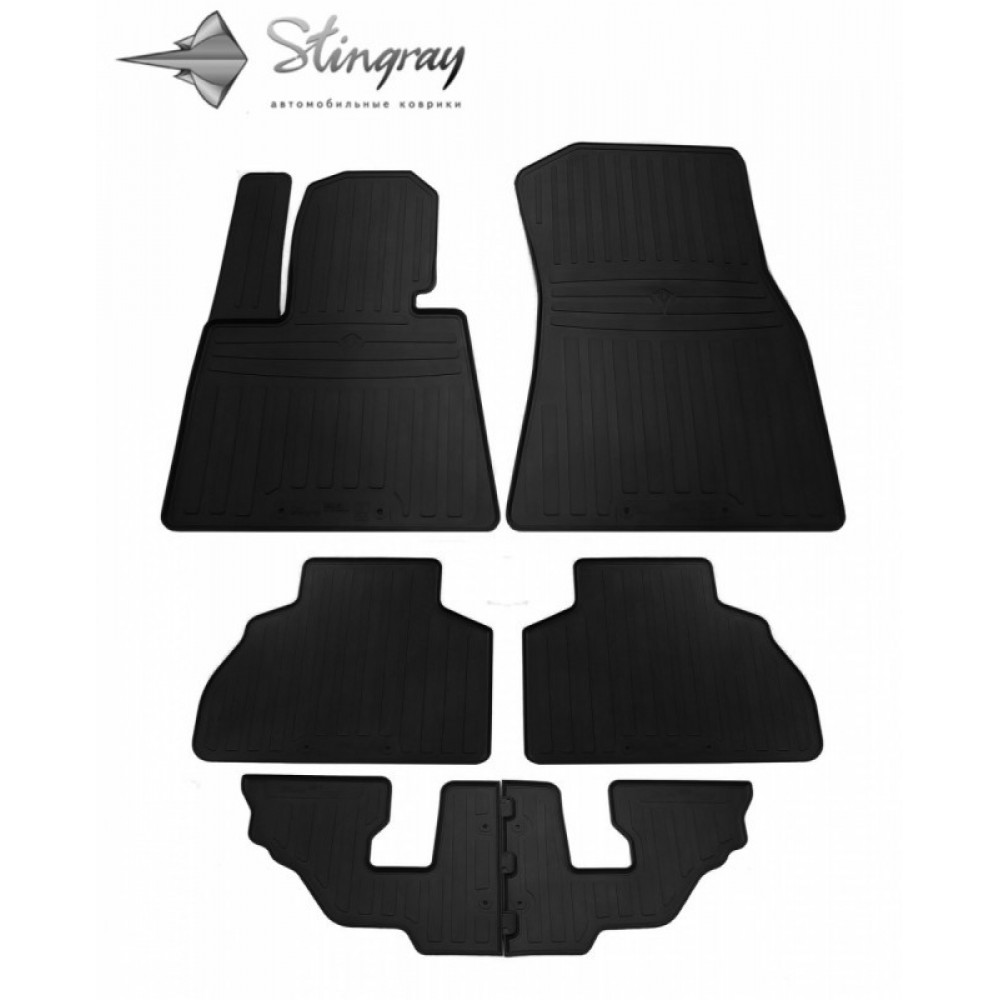 CAR RUBBER FLOOR MATS BLACK BMW X7 (G07) (6s.) (2018-..) STINGRAY